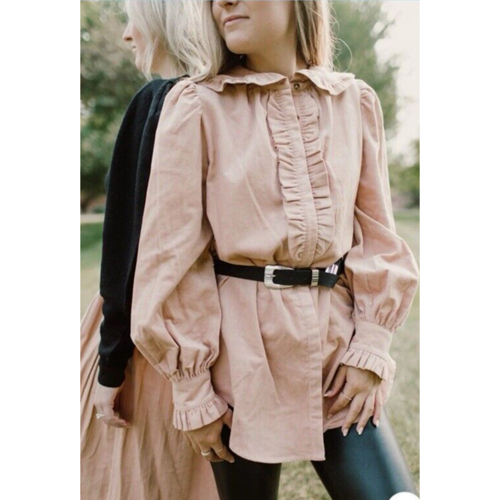 Ulla Johnson Frankie Tunic in Pale Oak Long Sleeve Blouse Top Size 4 NWT